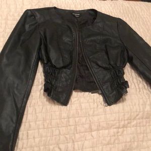 Black leather BEBE jacket